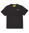 Off-white Kids' Off White T-shirt Nera In Jersey Di Cotone Bambina In Black Yellow