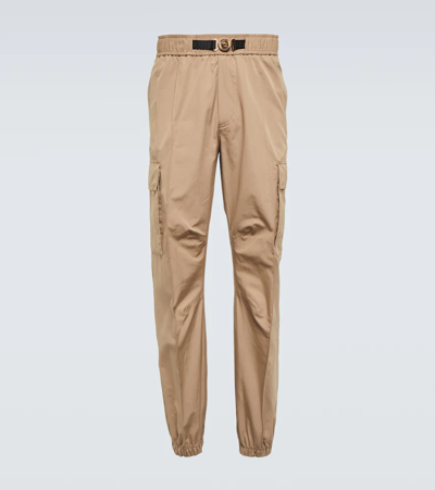 Versace Medusa Plaque Cargo Trousers In Beige