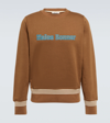 Wales Bonner Embroidered-logo Crew Neck Sweatshirt In Brown