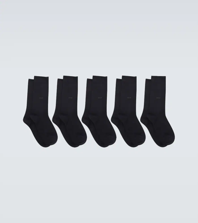 Cdlp Set Of 5 Pairs Of Socks In Navy Blue