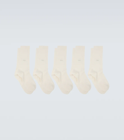Cdlp Set Of 5 Pairs Of Socks In White