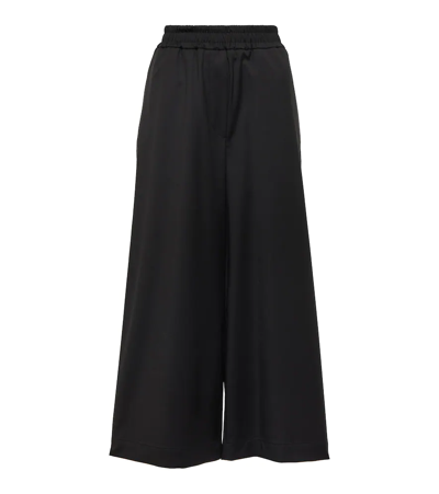 Loewe High-rise Technical Twill Pleated Trousers In Black