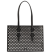 Alaïa Mina Small Perforated Leather Tote Bag In Noir