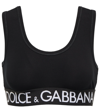 Dolce & Gabbana Dolce Scp Nk Logo Hem Cttn Crop Top Blk In Nero