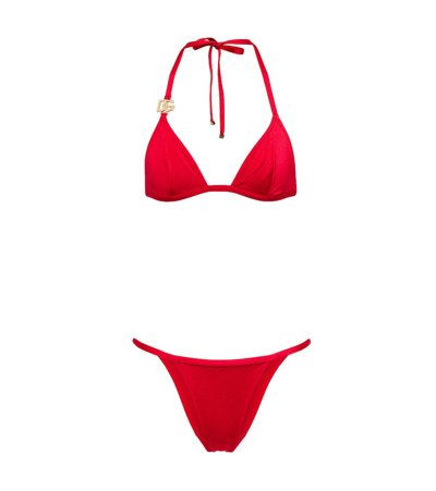 Dolce & Gabbana Dg Logo Triangle Bikini In Orange