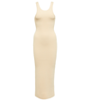 Totême Yellow Curved Compact Midi Dress In Elderflower