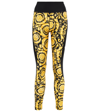 Versace Barocco Print High-waisted Leggings In Black+print