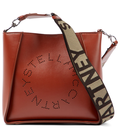 Stella Mccartney Stella Logo Faux Leather Shoulder Bag In Brown