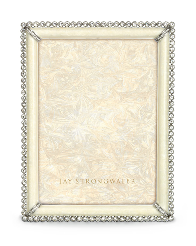 Jay Strongwater Lucas Stone Edge Picture Frame, 5 X 7 In Crystal Pearl