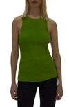 Helmut Lang Sleeveless Textured Knit Top In Lawn