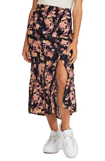 Free People Retro Love Midi Skirt In Black Combo