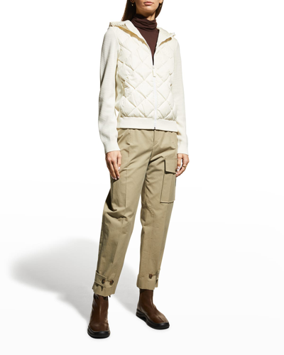 Canada Goose Hybridge Quilted Knit Hoodie In Cottongrass