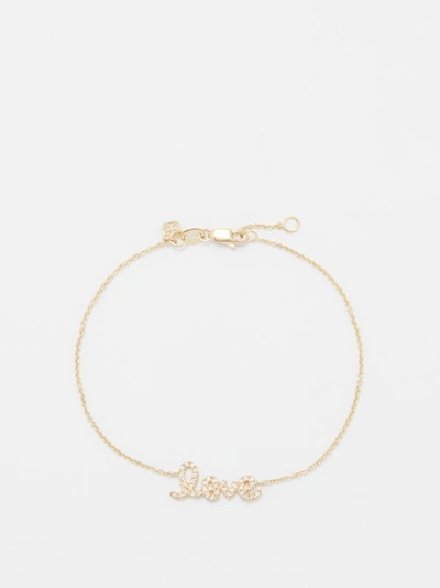 Sydney Evan Love Medium 14-karat Gold Diamond Bracelet
