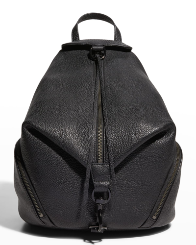 Rebecca Minkoff Julian Zip Leather Backpack In Black