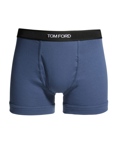 Tom Ford Logo-trim Boxer Briefs In Dark Blue