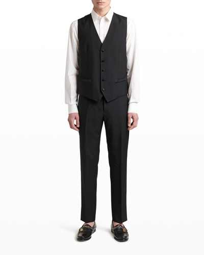 Dolce & Gabbana Regular Martini Fit 3-piece Wool Blend Tuxedo In Black