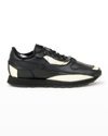 Maison Margiela X Reebok Deconstructed Leather Track Sneakers In T8013 Black
