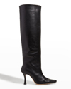 Staud Cami Calfskin Knee Boots In Black