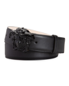 Versace Leather Medusa-buckle Belt In Black Pattern