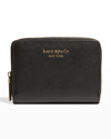 Kate Spade Spencer Leather Zip Card Case In Black