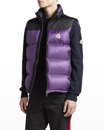 Moncler Ophrys Two-tone Padded Gilet In Purple