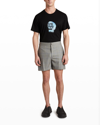 Givenchy Men's Plaid Wool Shorts In Medium Grey