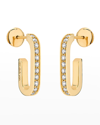 DINH VAN YELLOW GOLD MAILLION LARGE DIAMOND LINK EARRINGS