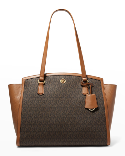 Michael Michael Kors Chantal Large Monogram Tote Bag In Brnacorn