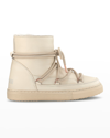Inuikii Napa Shearling Lace-up Snow Booties In Cream