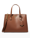 Michael Michael Kors Chantal Medium Leather Satchel Bag In Luggage