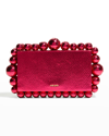 Cult Gaia Eos Beaded Acrylic Clutch Bag In Qajar Rose