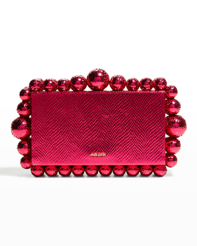 Cult Gaia Eos Beaded Acrylic Clutch Bag In Qajar Rose