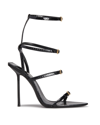 Saint Laurent Nuit Lacquered Ayers Sandals In Nero