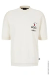 Hugo Boss Boss X Peanuts Cotton-terry Short-sleeved Sweatshirt With Exclusive Artwork In White