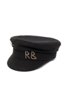 Ruslan Baginskiy Baker Boy Safety Pin Wool Cap In Black