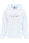 Msgm Rhinestone Embellished Hoodie In White