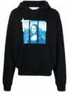 Off-white Monalisa Graphic-print Cotton-jersey Hoody In Black
