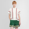 Bode Camp-collar Embroidered Cotton-mesh Shirt In White