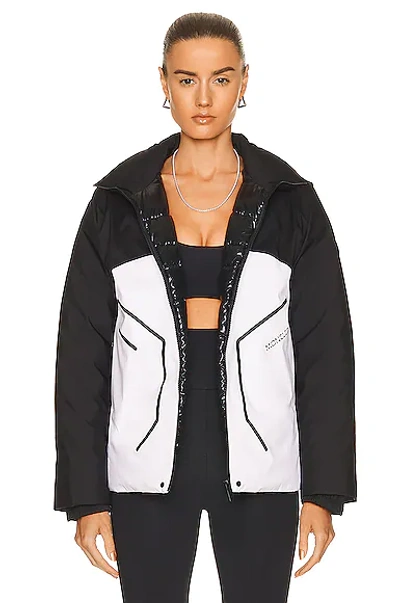 Moncler Black And White Barbat Down Jacket In Nero