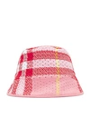 BURBERRY KNITTED CHECK BUCKET HAT