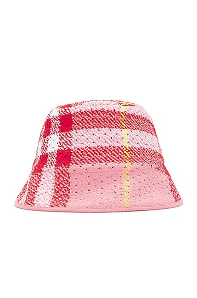 Burberry Pink Tartan Print Bucket Hat