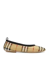 Burberry Beige Vintage Check Ballerina Flats In Archive Beige Ip Check