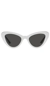 Prada Bicolor Acetate Cat-eye Sunglasses In White