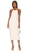 Helmut Lang Off-white Beaded Tank Midi Dress In Ivory