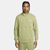 Nike Men's  Sportswear Club Brushed-back 1/2-zip Pullover In Green