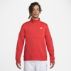 Nike Sportswear Club Men's Brushed-back 1/2-zip Pullover In Red