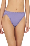 Natori Bliss French Cut Brief Panty Underwear With Lace Trim In Violet Tulip