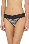 Natori Bliss Perfection Lace-trimmed Thong (one Size) In Wild Savannah Print