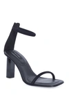 Natori Glow Leather Ankle-cuff Sandals In Black Suede