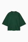 Cos Oversized Mock-neck T-shirt In Green